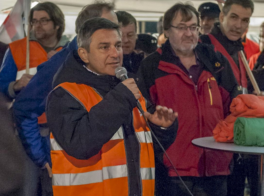 Giorgio Tuti am 22. November 2016 an der SEV-Demo gegen 