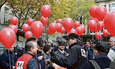 SEV-Mobilisierung in Lausanne im Rahmen der schwierigen GAV-Verhandlungen bei den TL.