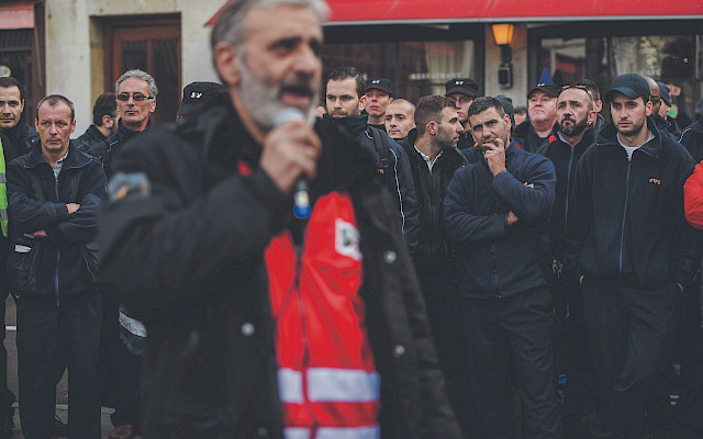 Personalversammlung beim letzten, eintägigen Streik bei den TPG im Jahr 2014. © Demir Sönmez